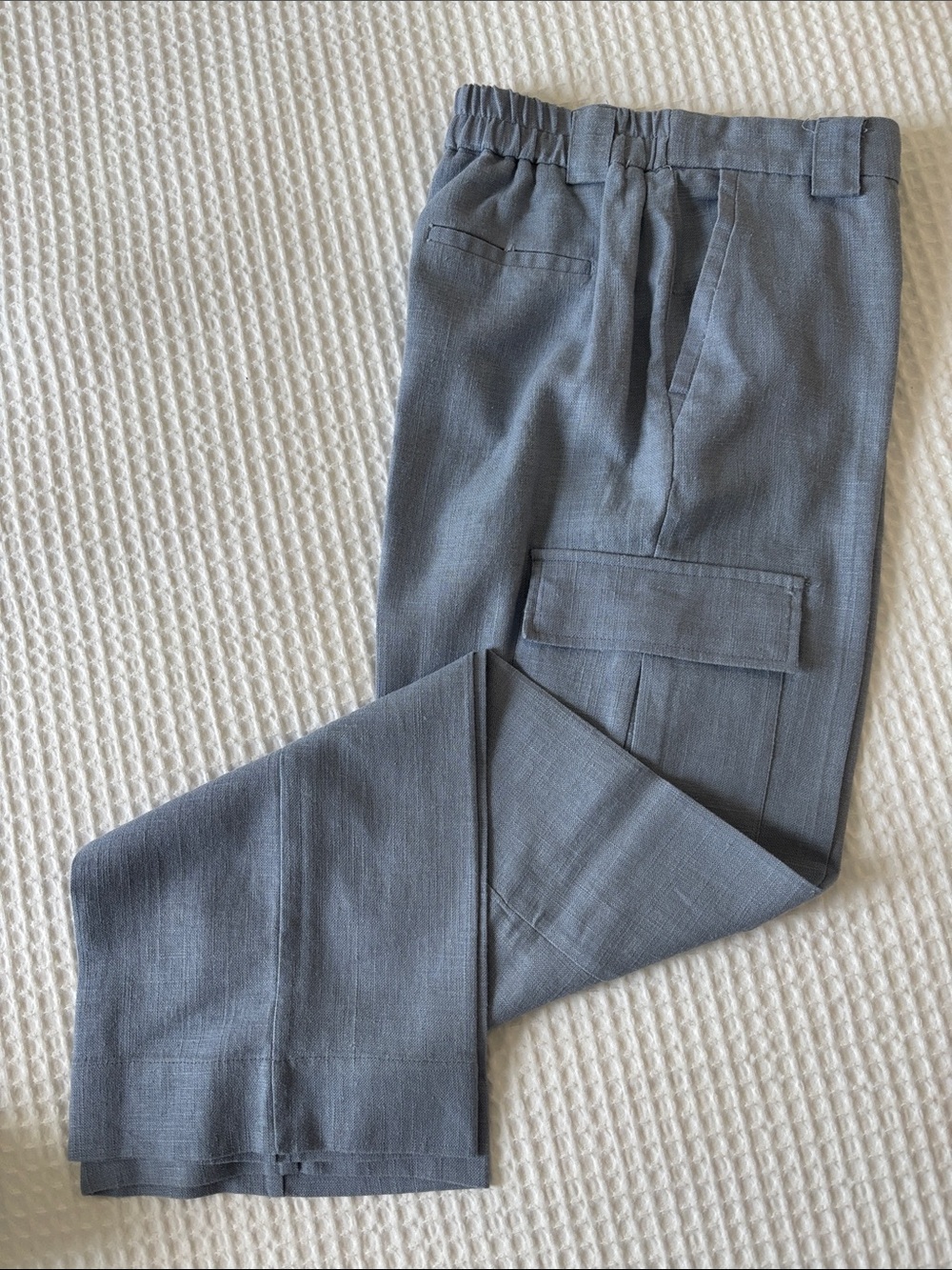 Women’s Linen Cargo Pants with Elastic Waistband